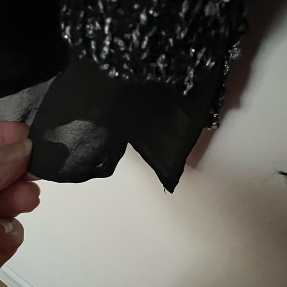 Faded Glory women’s long sleeve black and gray sequin top silk bottom hem XL - Picture 6 of 8